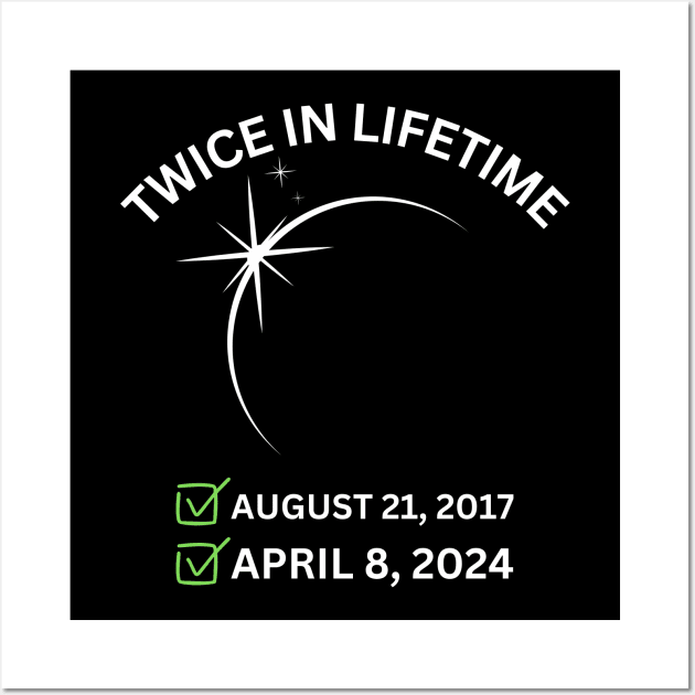 Twice In A Lifetime Solar Eclipse 2024 Total Eclipse Wall Art by Mojakolane